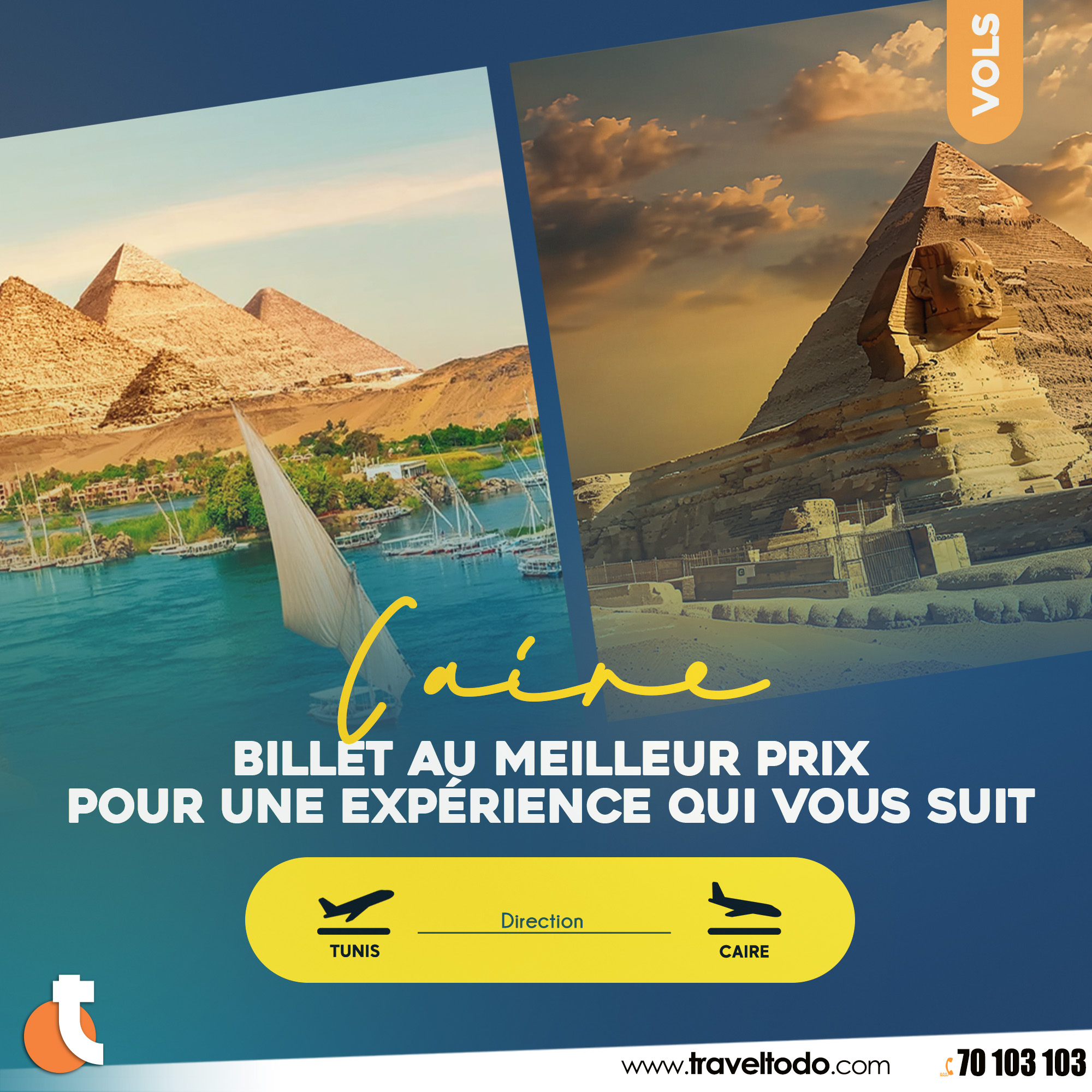 vol tunis le caire